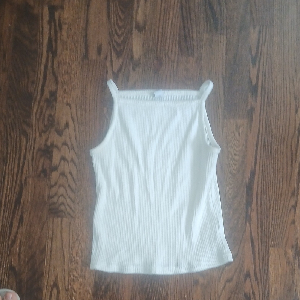 Old Navy White Ribbed Tank Top